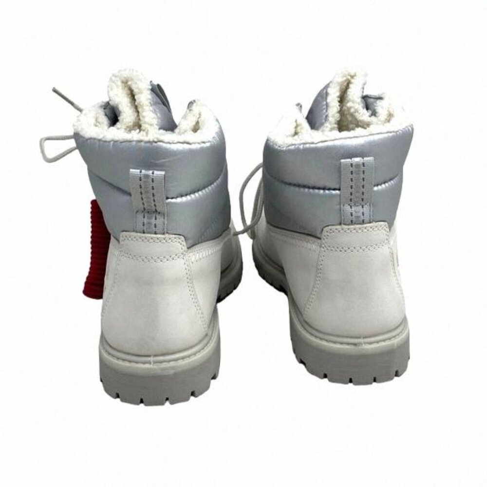 Timberland Women's Premium 6 Inch Warm Lined Boot TB0A44WJ Nubuck White Silver - Picture 7 of 9